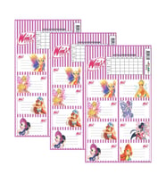Okul Etiketi Kız Winks Club 8 li 3 Yaprak Ders Programlı 1 Paket (Çok Renkli)