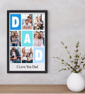 BK Gift Kişiye Özel Dad Temalı Dekoratif Ahşap Siyah Çerçeveli Tablo 40x25cm-1