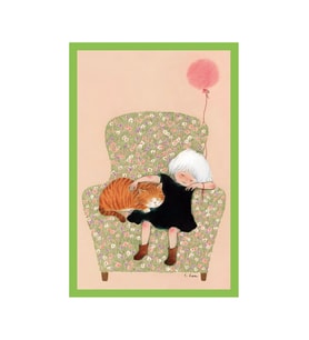 Sevimli Kedi Çizimli Kartpostallar ve Hediye Not Kartları  10 x 15 cm (Sarı-Yeşil-Kahverengi-Beyaz)