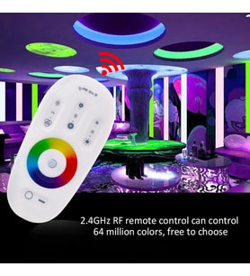 Dokunmatik uzaktan kumanda LED RGB kontrol cihazı DC 12-24V 6A 3 kanallı karartma dinamik modu 2.4G RF