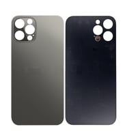Apple iPhone 12 Pro Uyumlu LOGOLU Arka Pil Batarya Kapağı - LENS HARİÇ (Siyah)
