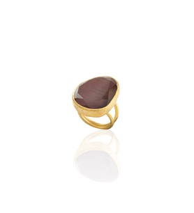 Kadir Jewellery 22 Ayar Altın Kaplama Kadın Fosil Taşlı Yüzük