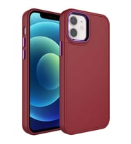 Lexroo iPhone 11 Kılıf Metal Çerçeve ve Buton Tasarımlı Sert Botox Kılıf - Koyu Mor