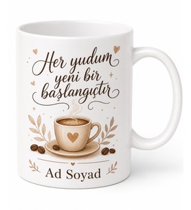 Kişiye Özel Mutlu Kahve Molası Baskılı Kupa Bardak Hediye