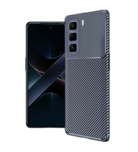 İnfinix Hot 50 4g Kılıf Auto Focus Karbon Kapak - Lacivert