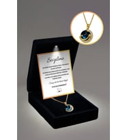 14 Şubat Sevgililer Günü Hediyesi "Sevgilime" Gökyüzü Çelik Kolye  Işıklı Premium Kutu Mesaj Kartı (Gold)