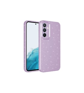 Samsung Galaxy S24 Uyumlu Kılıf Kamera Korumalı Simli Lüks Zore Koton Kapak (Lila)