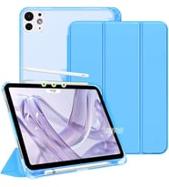 iPad Pro 11 3./4. Nesil M2 ile uyumlu Kılıf Flip Cover Kalem Bölmeli PC Case 2020-2022 Mavi