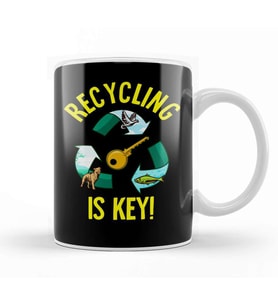 Recycling Is Key Cute Eco Environment Health Kupa Bardak Porselen