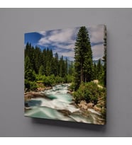 ORMANDA DERE KANVAS TABLO 30x30cm (Karışık)