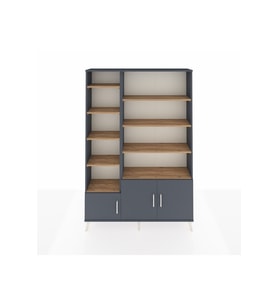 Arges Dolap 10 Raflı 3 Kapaklı 132x30x195 Antrasit-Antrasit/Çam