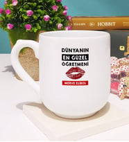 Dünyanın En Güzel Öğretmeni Kupa Bardak Oval