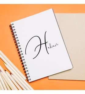 Baş Harfli İsim Tasarımlı Defter Kişiye Özel