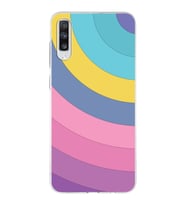 Samsung Galaxy A70  Kapak Renk Cümbüşü Tasarımlı Şeffaf Silikon Kılıf