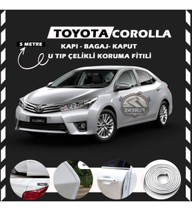 Toyota Corolla Oto Araç Kapı Koruma Fitili 5metre Parlak Beyaz Renk
