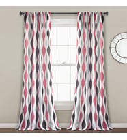 Lexroo Mid Century Geo Işık Filtreleme Pencere Perdesi Panel Çifti, 241 cm U x 132 cm G