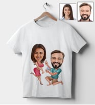 Kişiye Özel Sevgili Tasarımlı Karikatür Tişört