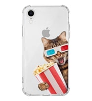 PrintiFy Apple iPhone XR Uyumlu Kedi 1 Baskılı Şeffaf Köşe Korumalı Antişok Kılıf