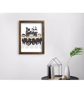 BK Home Godfather Baba Tasarımlı Doğal Masif Ahşap Çerçeveli Tablo 45x65cm-22