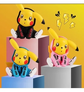 3/Takım Pokemon Rakamlar Anime Modeli Stilleri Pikachu Kapşonlu Oyuncak Biblo