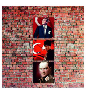 Cakatablo Atatürk Baskılı  3-Parça MDF Tablo