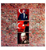 Cakatablo Atatürk Baskılı  3-Parça MDF Tablo