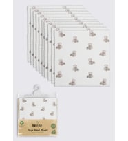 Mey İthalat® Bear 20x20 10'Lu Penye Mendil 90162 Ekru