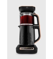 Karaca Çaysever Robotea Pro Quartz 4 in 1 Konuşan Otomatik Çay Makinesi Su Isıtıcı ve Filtre Kahve Demleme Makinesi 2500W Black Copper (Siyah)