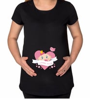 BK Gift Coming Soon Tasarımlı Siyah Hamile Tişört-4