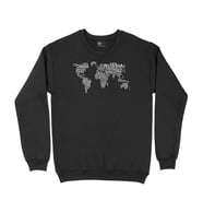 Dünya Haritalı Siyah Sweatshirt