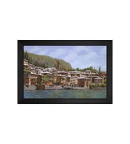 Manzara Temalı Kanvas Tablo 80 x 110 cm Siyah Çerçeve