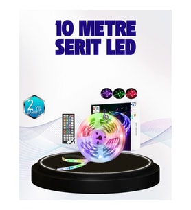 Mey İthalat® Bluetooth Kontrollü Smart Şerit Led 10M Sese Duyarlı RGB Aydınlatma