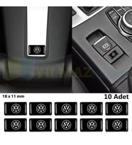 Volkswagen Logo Arma Direksiyon Jant Vites Torpido Ayna Damla Silikon Etiket Oto Sticker 18x11mm