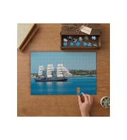 Denizde Yelkenli Gemi Tasarımı 240 parça Ahşap Puzzle Ahşap Kutuda MP09023