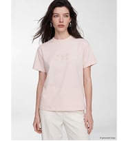 LCW Comfort Pembe Çiçek Nakışlı %100 Pamuklu Kadın Tişört