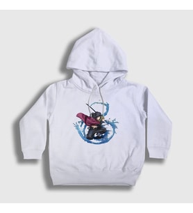 Presmono Unisex Çocuk Beyaz Water Giyu Tomioka Anime Demon Slayer Kimetsu No Yaiba Kapüşonlu Sweatshirt 298783tt