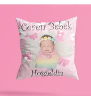 Kişiye Özel Resimli Hoşgeldin Bebek Yastık