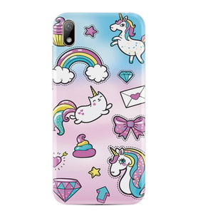 Huawei Y5 2019 Kılıf Silikon Desen Özel Seri Unicorn Mektup 1800