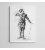 Charlie Chaplin Çizim Mini Kanvas Tablo