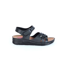 Moda Ayakkabı 23-110 Serra Siyah Bayan Sandalet