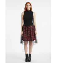 Kadın Triko Slim Fit Tül Etekli Mini Elbise
