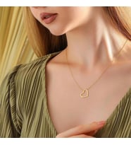 Kişiye Özel Zarif Kalp Model Kolye 925K Gümüş (Gold)