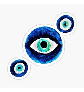 Nazar Boncuğu Sticker Duvar 18cm Yapıştırma Etiket MD5