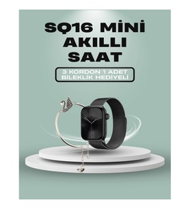 Mey İthalat® SQ-16 Mini Series 10 Akıllı Saat – 3 Kordon + Hediye Bileklik