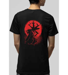 Berserk Sword Ön Arka Baskılı Tişört  (Siyah)