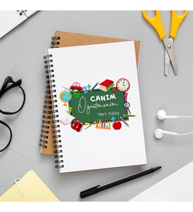 Canım Öğretmenim-Öğretmenler Günü Tasarımlı Defter Kişiye Özel