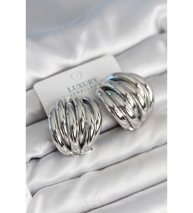 Pirinç Gümüş Renk Vintage Kadın Küpe 5886 - GLST9941-2946