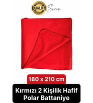 180x210 cm 2 Kişilik Sıcacık Kışlık Polar Yumuşak Rahat Konforlu Kırmızı Renk Hafif TV Battaniyesi