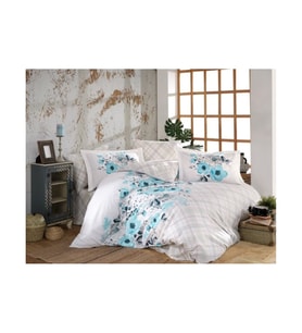 Kingsize Poplin Nevresim Belinda Mavi