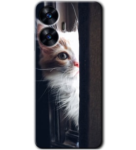 Realme C55 Kılıf HD Desen Baskılı Kılıf - Kedi Bakışı